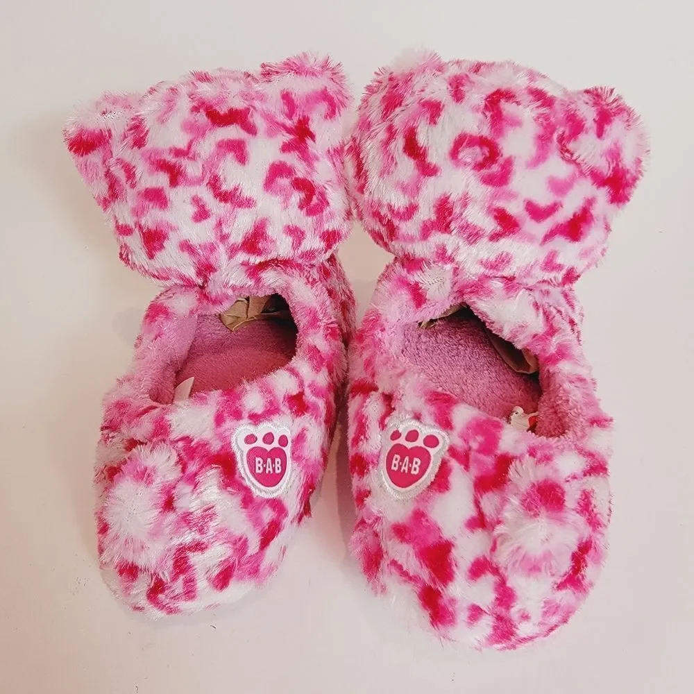 Build-A-Bear Girls' Build A Bear Workshop Tiny Hearts Slippers Size 12/13